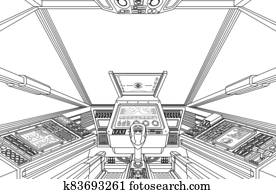 חללית, פסק אניה, או, הבלט מטוס, פנים, תא הטייס