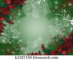 Christmas Background Holly Berries Christmas Background Holly Berries