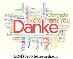 Danke (Thank You in German) Word Cloud Danke (Thank You in German) Word Cloud