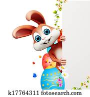 Easter bunny with sign Easter bunny with sign