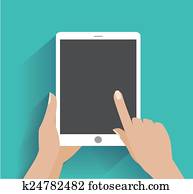 Hand holding smartphone with blank screen Hand holding smartphone with blank screen