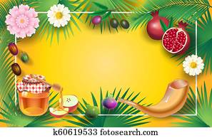 Happy Jewish New Year Rosh Hashanah greeting card Happy Jewish New Year Rosh Hashanah greeting card