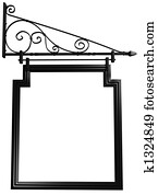 Isolated blank pub sign Isolated blank pub sign