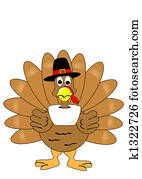 Isolated turkey with pilgrim hat Isolated turkey with pilgrim hat