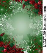 natal, fundo, holly berries