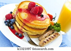 panquecas, pequeno almoço