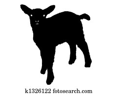 Silhouette of a lamb Silhouette of a lamb