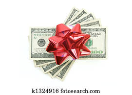 Stack of Money with Bow