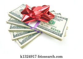 Stack of Money with Bow