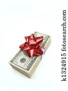 Stack of Money with Bow