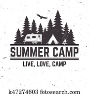 summer, camp., vektor, illustration., begriff, für, hemd, oder, logo, abdruck, briefmarke, oder, tee. summer, camp., vektor, illustration., begriff, für, hemd, oder, logo, abdruck, briefmarke, oder, tee.