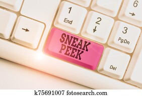 sneak peek meaning synonym
