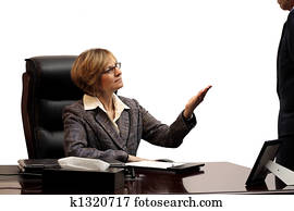 المرأة, مدير, -, العرض, رئاسة