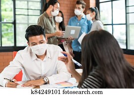 businee, person, møde, hos, zeseed, mask.