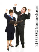 Business People Rejoicing