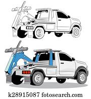 caminhão reboque, desenho