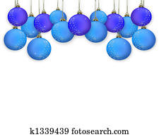 Christmas Border Blue Ornaments Christmas Border Blue Ornaments
