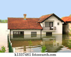 Flood - house in water Flood - house in water