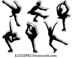 Ice skater silhouettes Ice skater silhouettes