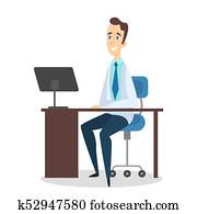 Isolated doctor at office.