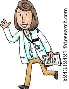 Smiling and Waving Doctor