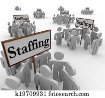 Staffing Signs Groups Employees Human Resources Finding Workers
