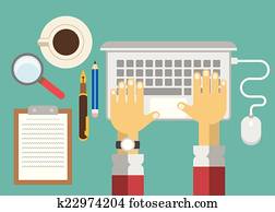 Vector business office workplace Vector business office workplace