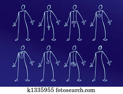 ícones, de, partes corpo