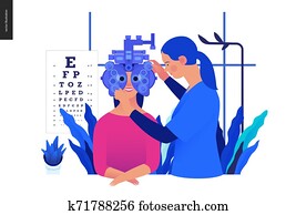 מבחנים רפואיים, דפוסית, -, הבט, בוחן, ו, משקפיים של מרשם