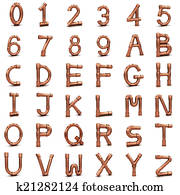 3d Copper pipe letters and numbers 3d Copper pipe letters and numbers