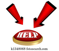 Arrows and Help button 3D graphic