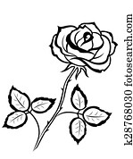 Single Rose Clipart | Our Top 1000+ Single Rose EPS Images | Fotosearch