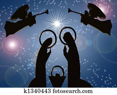 Christmas Nativity Abstract Blue Christmas Nativity Abstract Blue