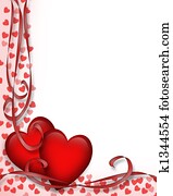 día de valentines, rojo, corazones, frontera