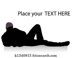 man in cap lying down on floor