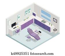 Modern Purple Isometric Dental Clinic Interior Design Modern Purple Isometric Dental Clinic Interior Design