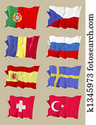 oito, bandeiras européias oito, bandeiras européias