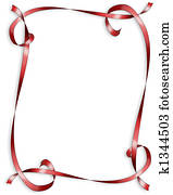 Red Ribbons border for Valentine Red Ribbons border for Valentine