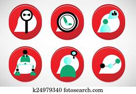 set, van, zes, businness, pictogram