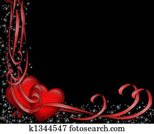 valentine, corazones, en, negro