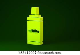 Yellow Shaving gel foam icon isolated on green background. Shaving cream. Minimalism concept. 3d illustration 3D render Yellow Shaving gel foam icon isolated on green background. Shaving cream. Minimalism concept. 3d illustration 3D render