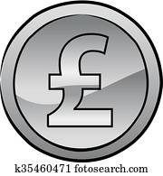 British pound sterling coin vector