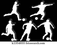 Football players silhouette Stock Illustration | k1344165 | Fotosearch