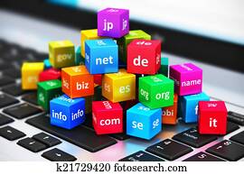 Internet and domain names concept Internet and domain names concept