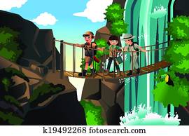 Kids on an adventure trip Kids on an adventure trip