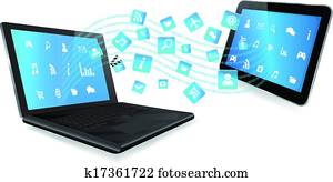 Laptop and tablet with Application Laptop and tablet with Application