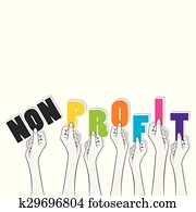 non-profit word hold in hand 