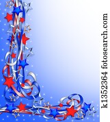 patriótico, frontera, estrellas y rayas