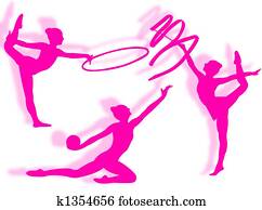 Rhythmic gymnastics silhouette Rhythmic gymnastics silhouette