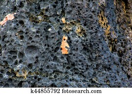surface of a volcanic rock